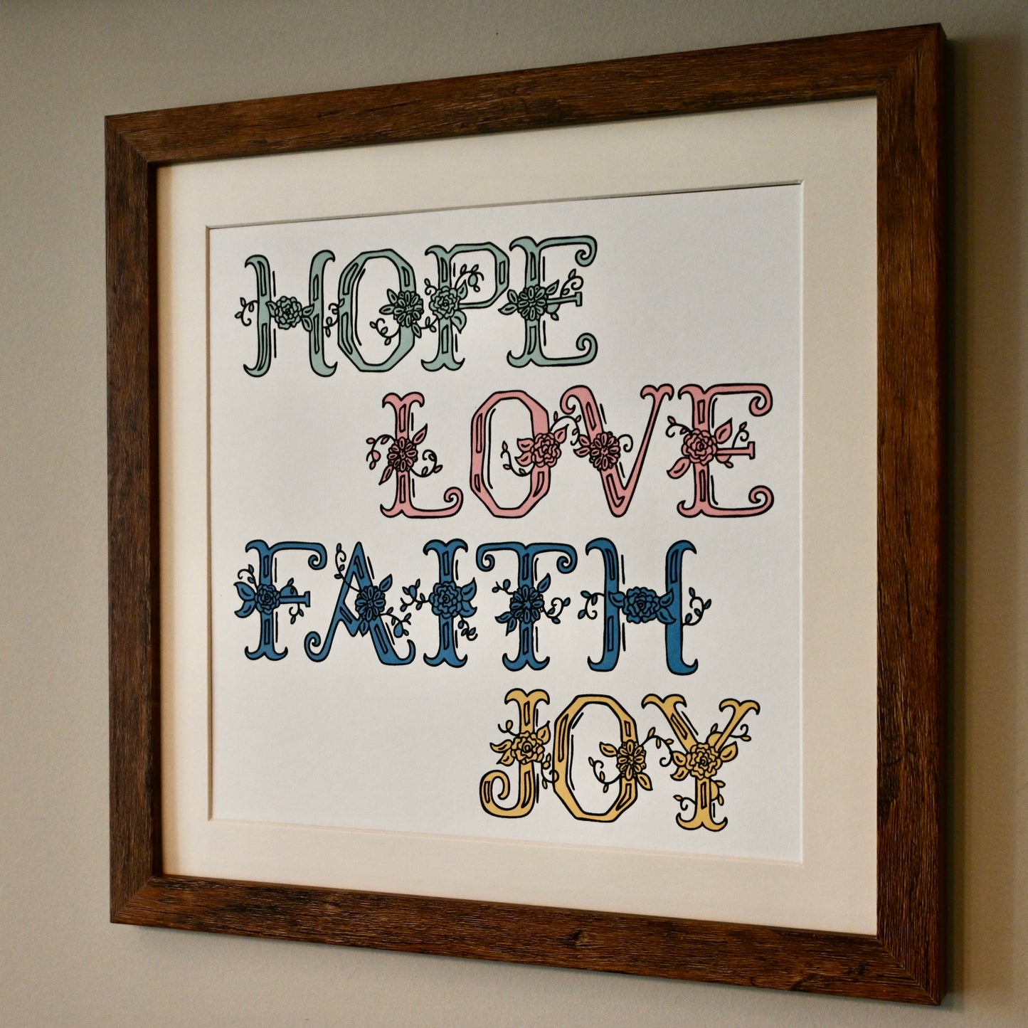 Hope, Love, Faith, Joy Art Print
