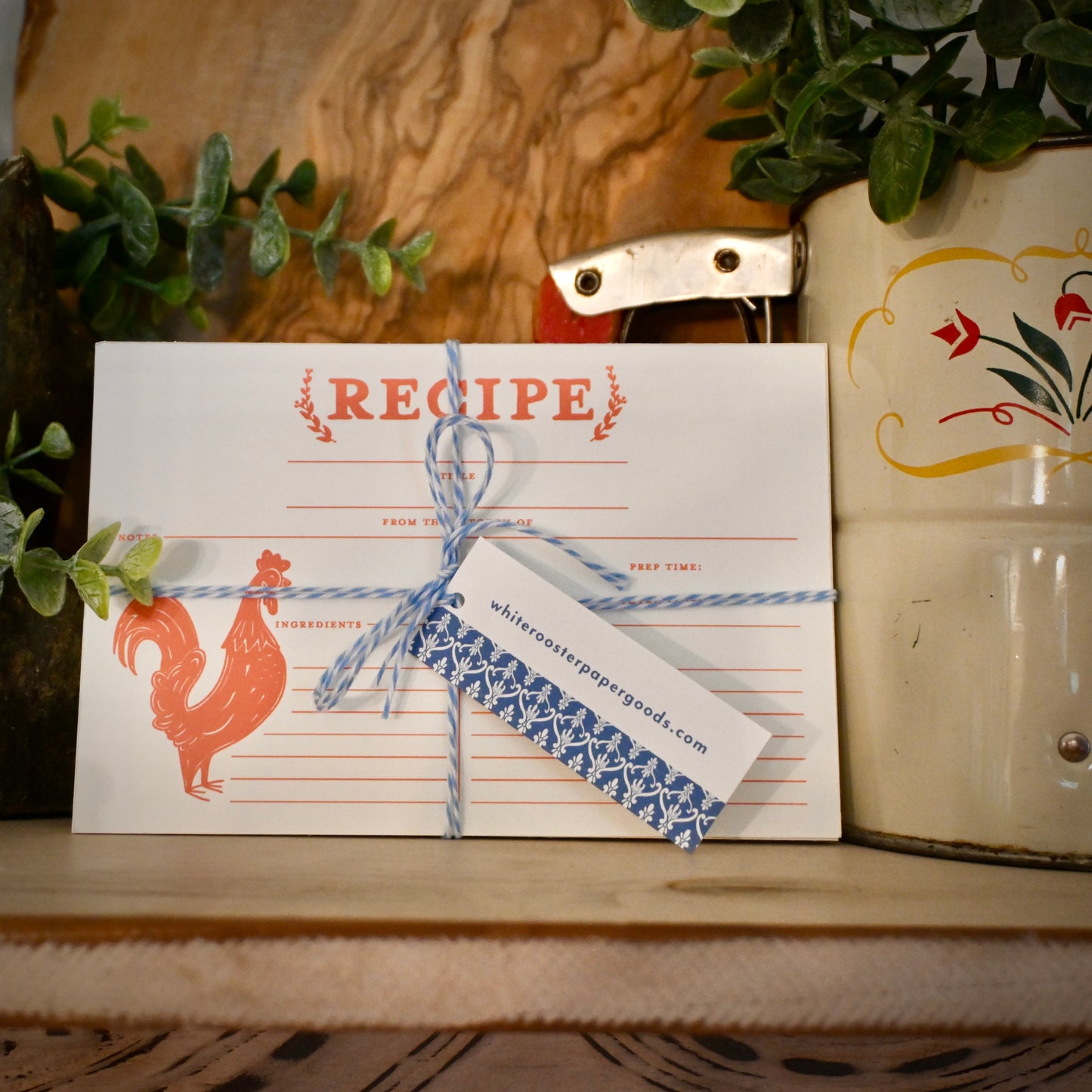 Rooster Recipe Card Set
