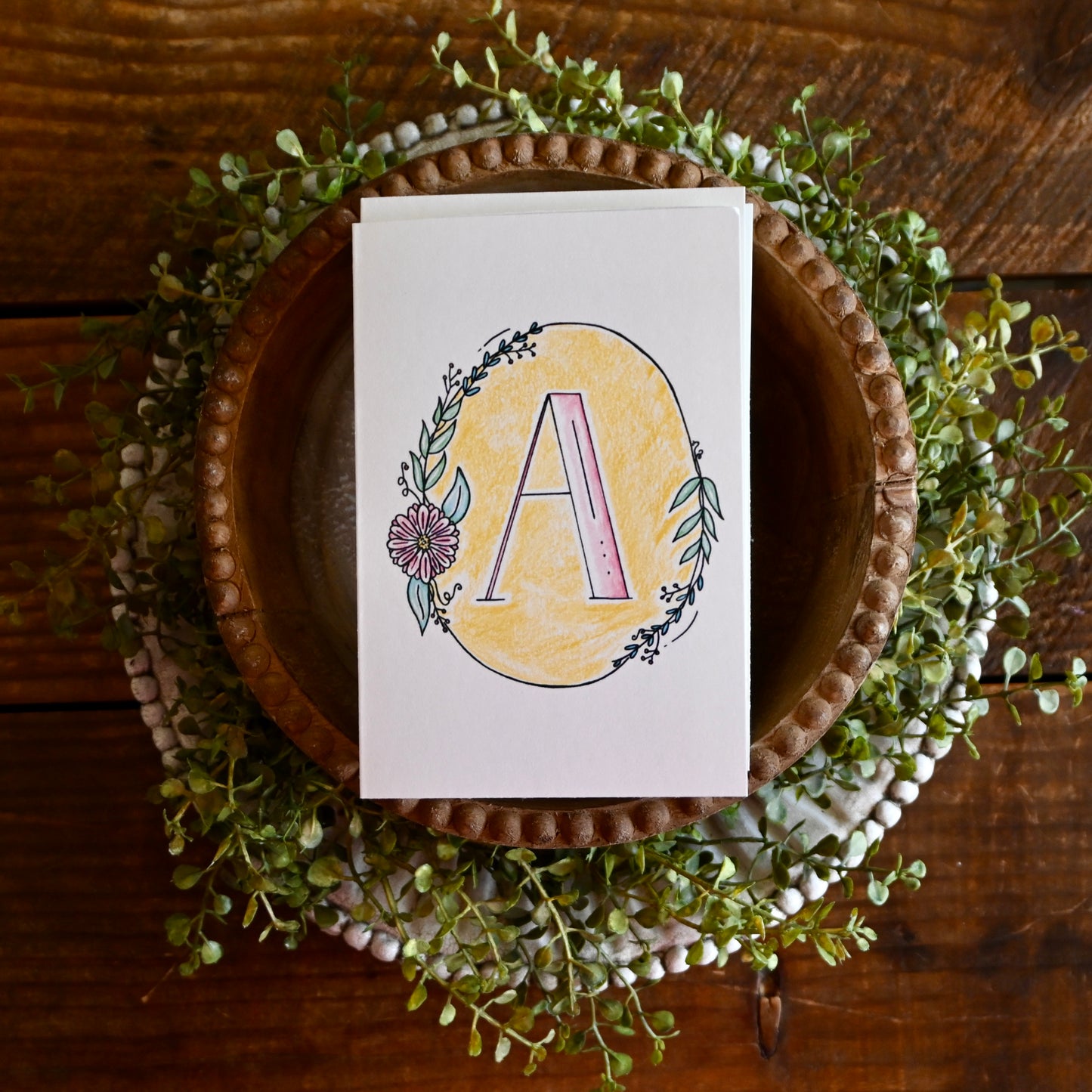 Pastel Monogram Collection -Individual Note Card