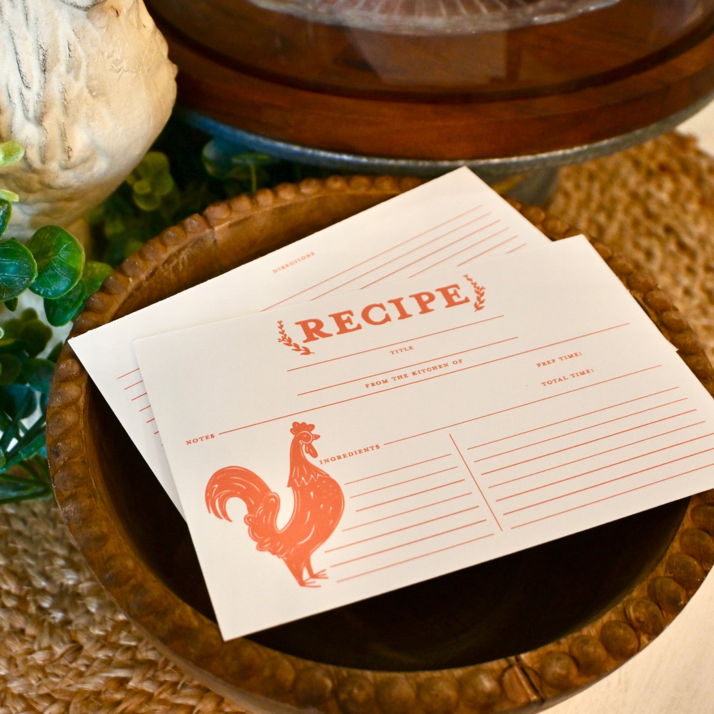 Rooster Recipe Card Set