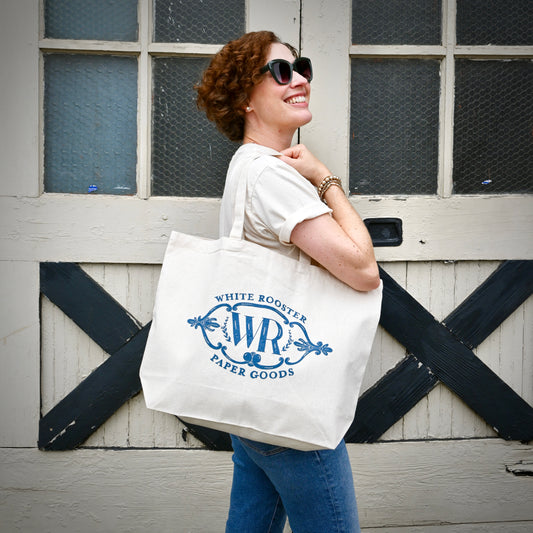 White Rooster Logo Tote