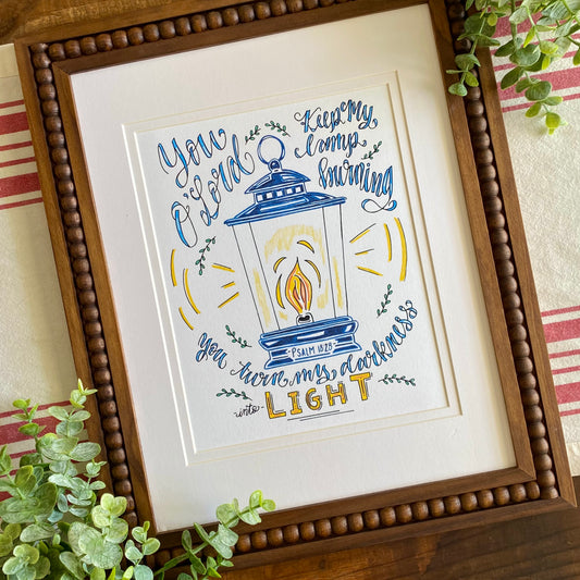 Psalm 18:28 Art Print