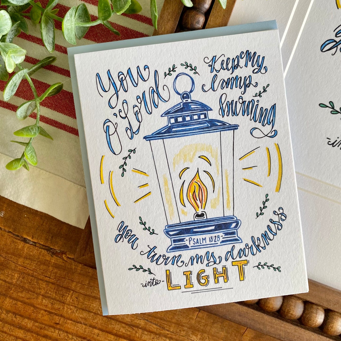 Psalm 18:28 Note Card
