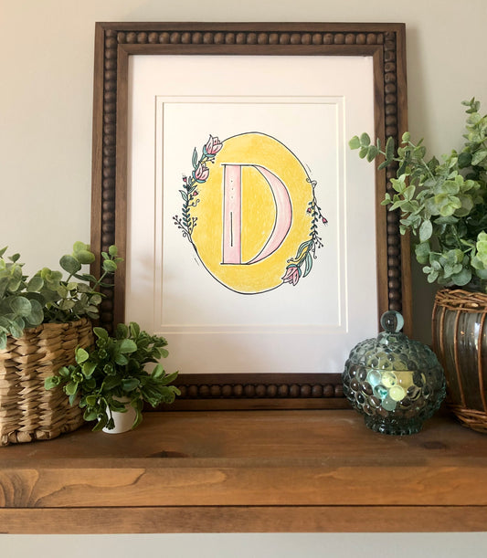 Pastel Monogram Collection, Art Print