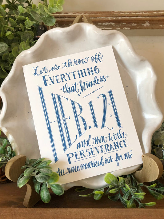 Hebrews 12:1 Note Card
