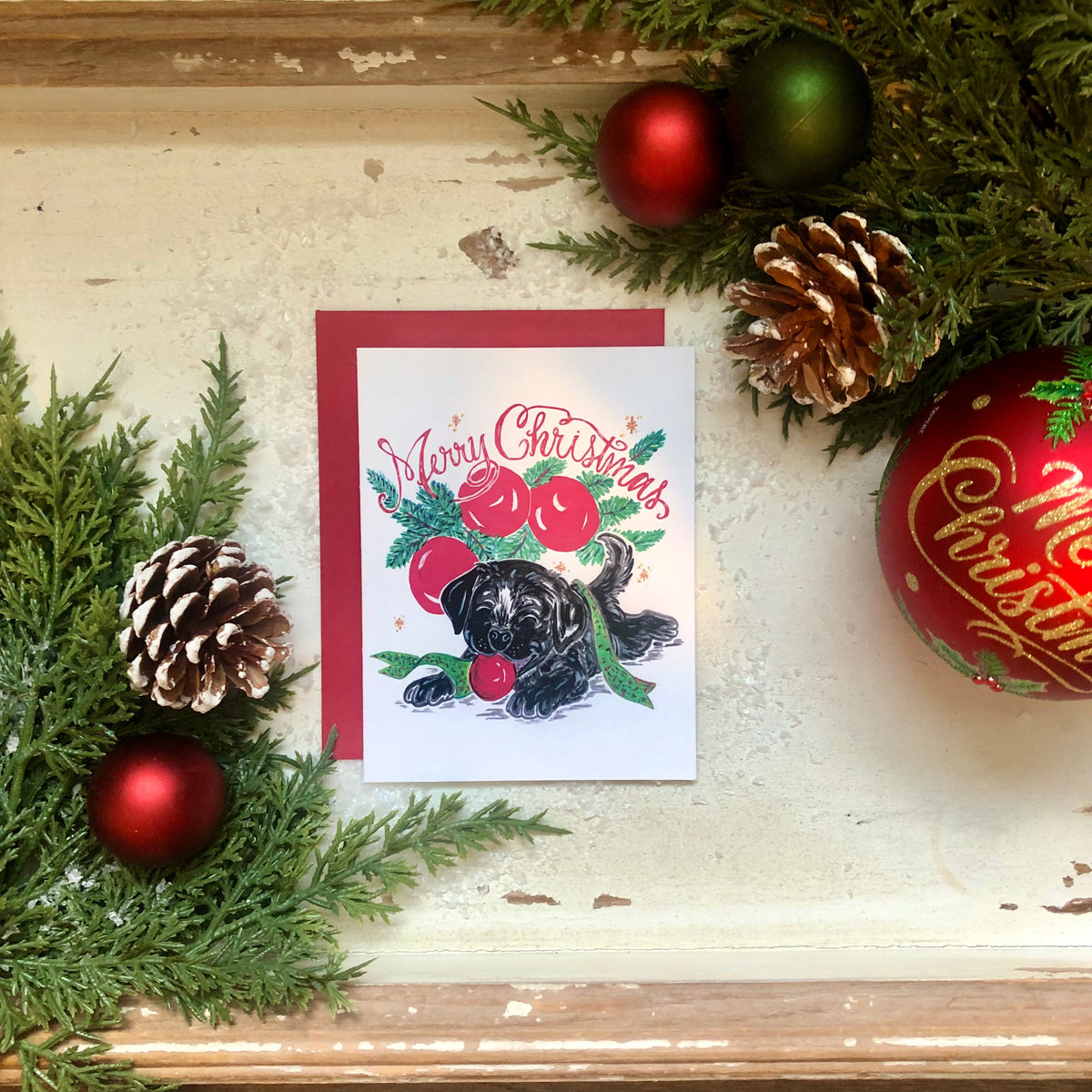 Playful Pup Christmas Greeting Cards