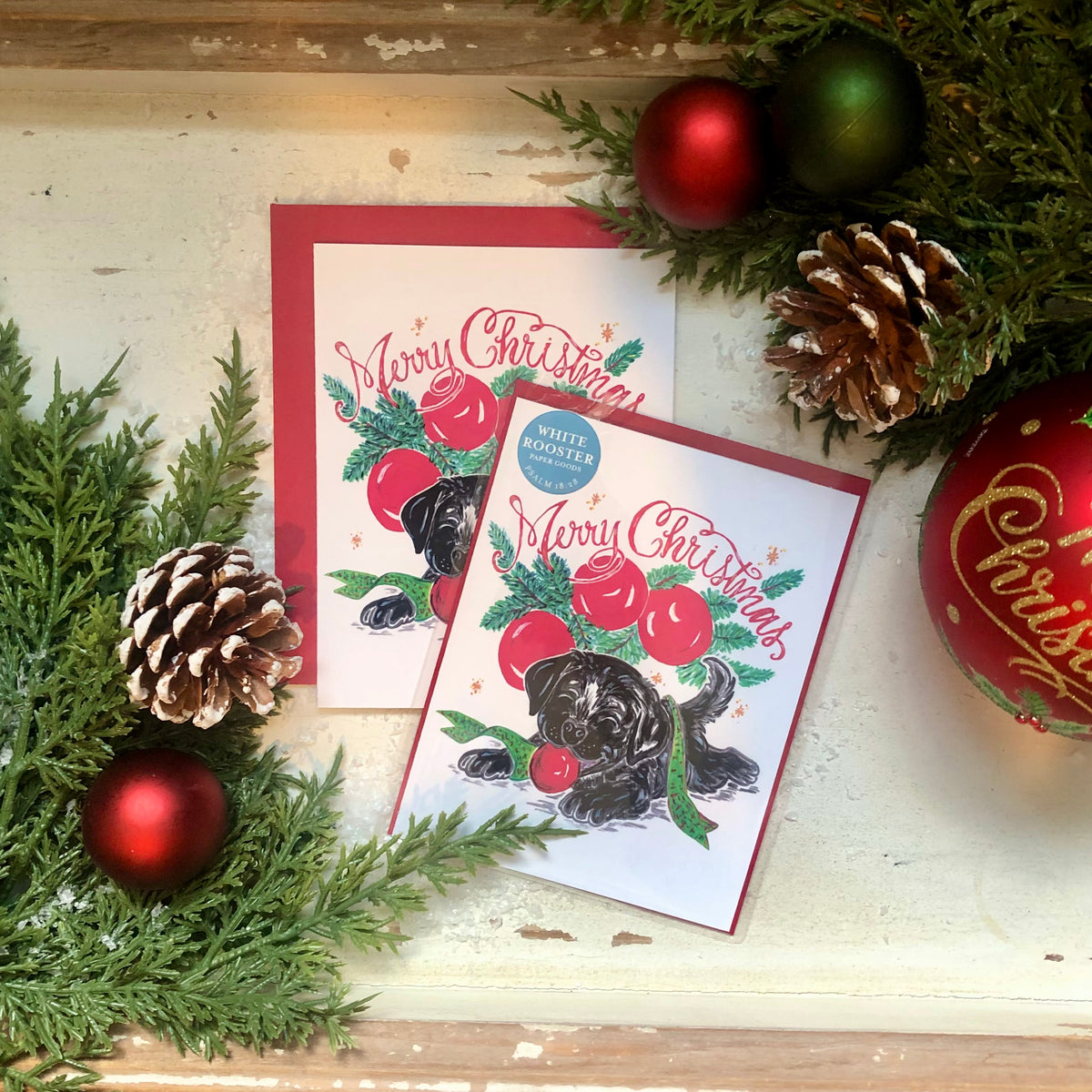 Playful Pup Christmas Greeting Cards