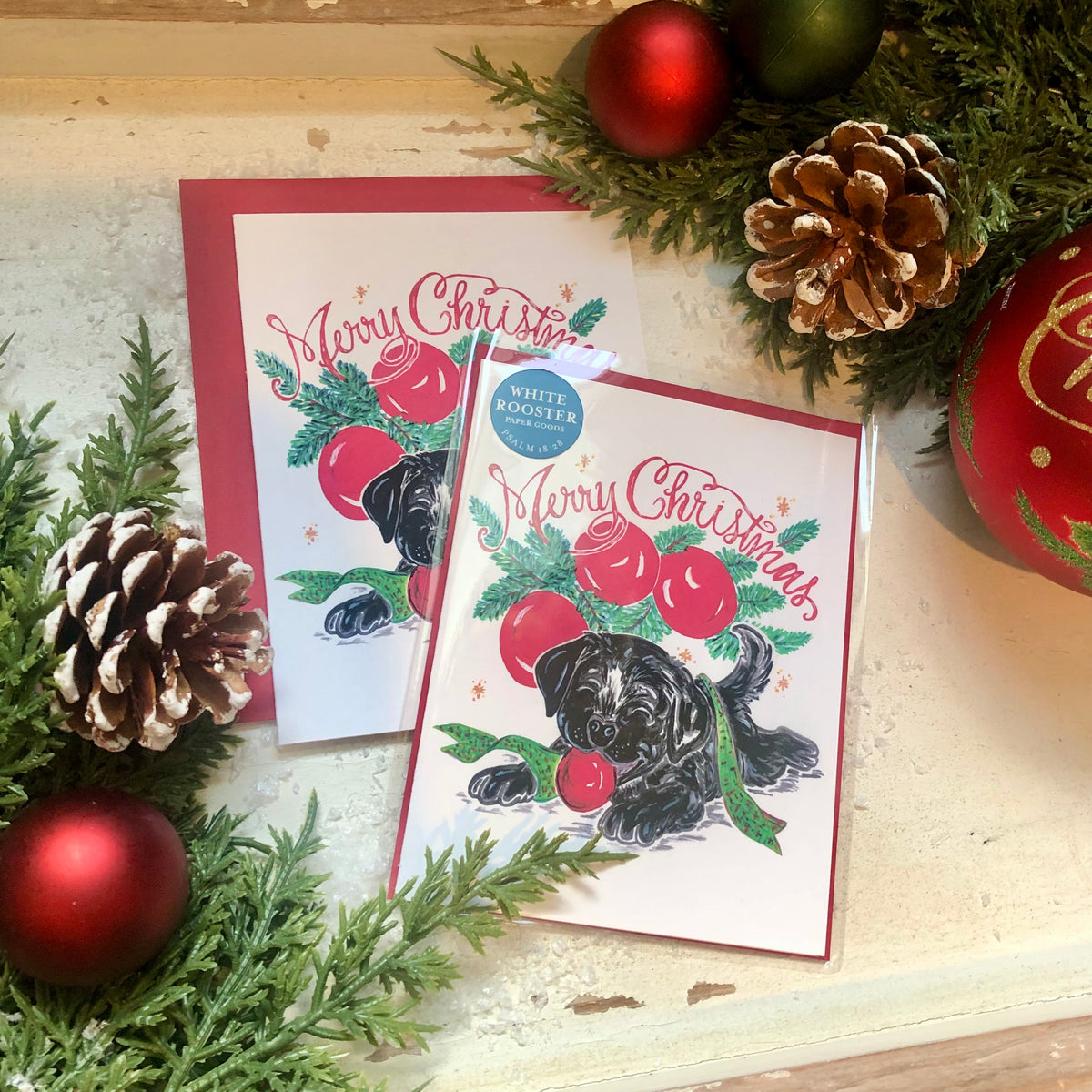 Playful Pup Christmas Greeting Cards