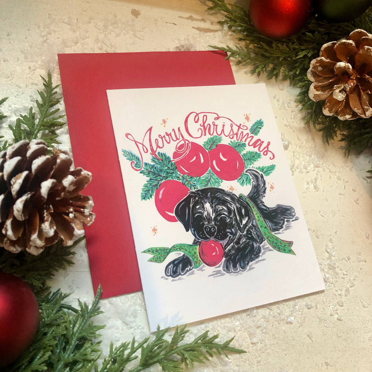 Playful Pup Christmas Greeting Cards