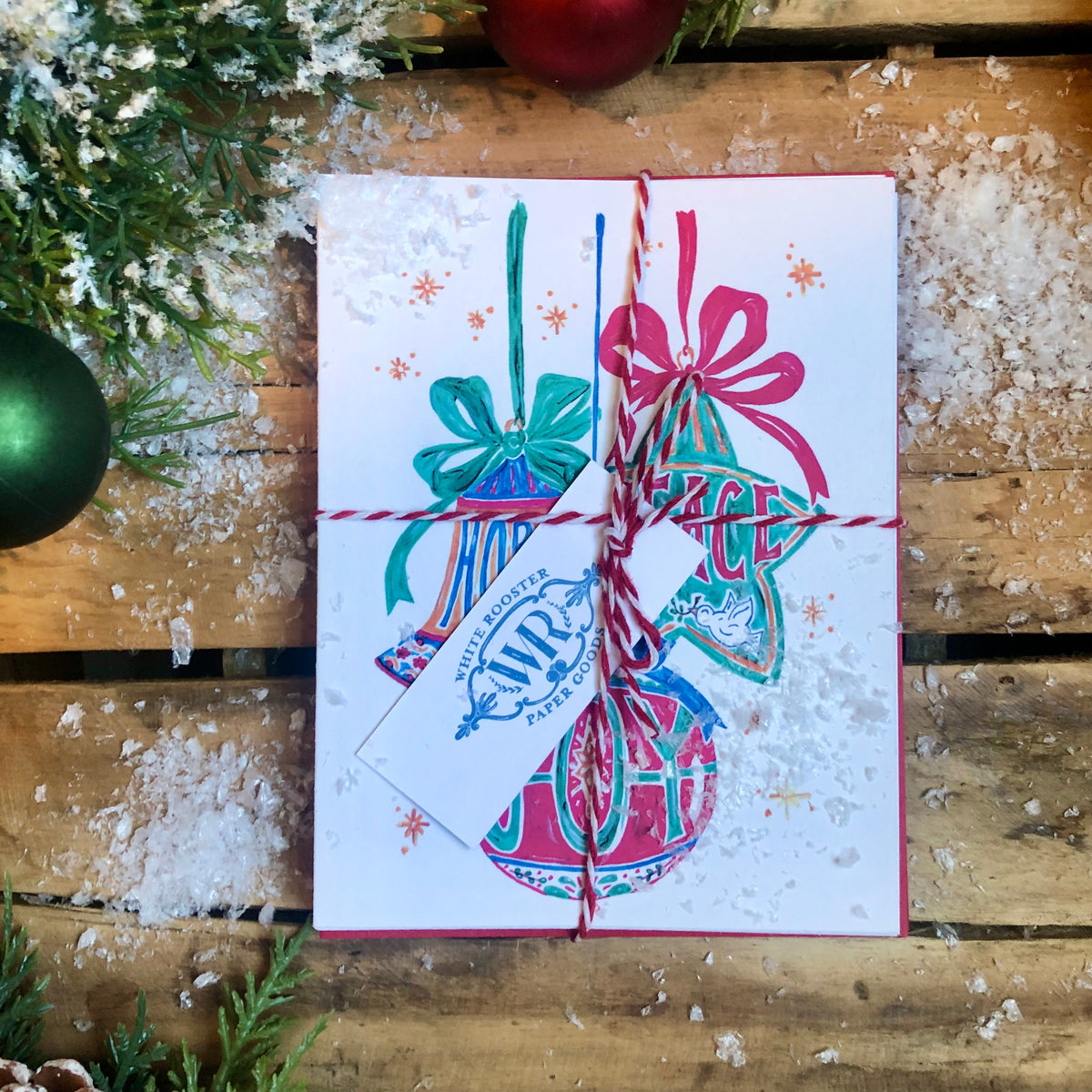 Festive Ornaments, Art Print and Note Cards