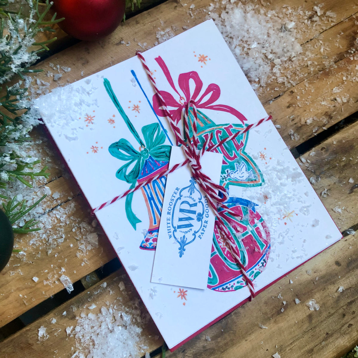 Festive Ornaments, Art Print and Note Cards