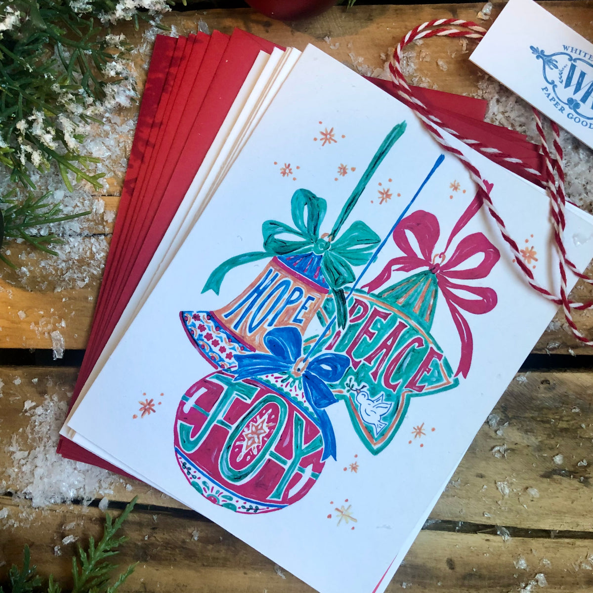 Festive Ornaments, Art Print and Note Cards